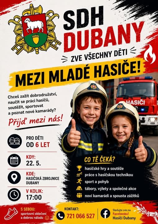🔥 STAŇ SE MLADÝM HASIČEM V DUBANECH! 👨‍🚒👩‍🚒